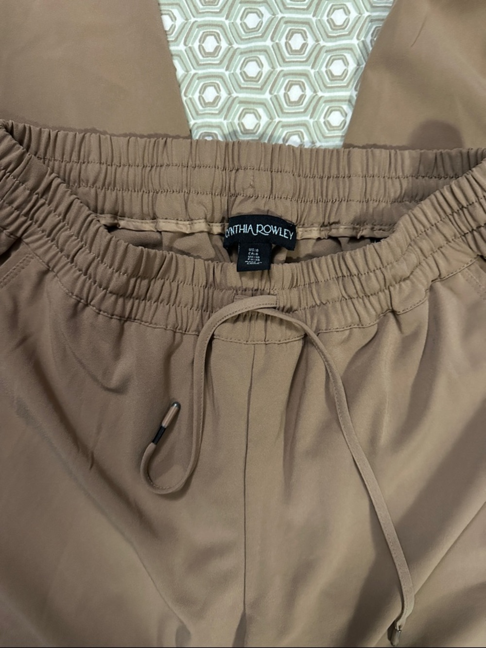 Cynthia Rowley Neutral Drawstring Joggers